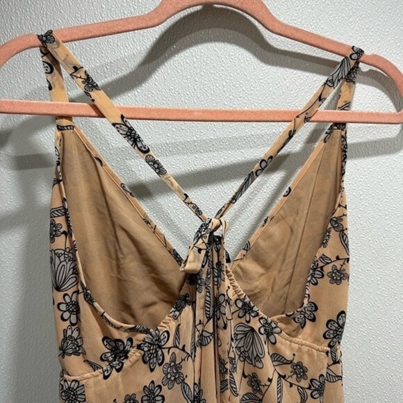 For Love & Lemons Pia Floral Low Back V neck Halter Midi Dress Size S - Picture 5 of 6
